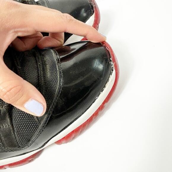 AIR JORDAN MEN BRED RED BLACK WHITE 2012 NIKE RETRO SIZE US 12 378037-010 - Picture 4 of 9